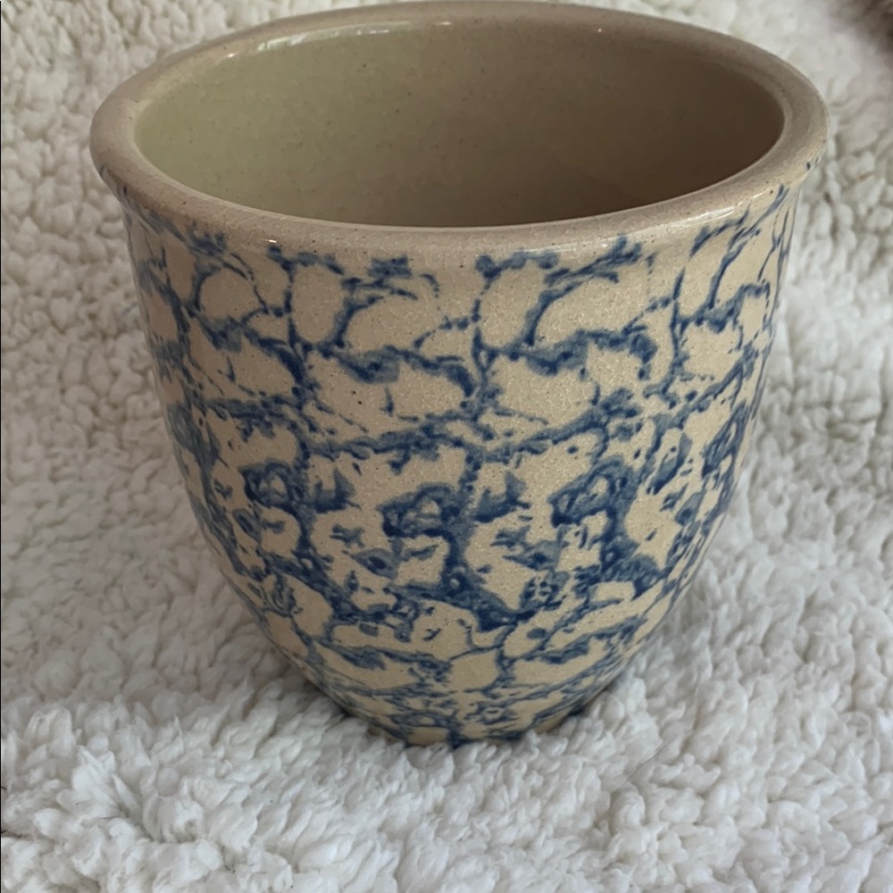 Robinson Ransbottom Blue Spongeware 1 qt Crock